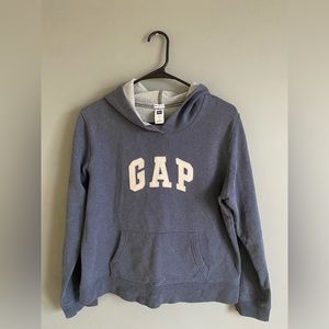 Blue with pink letters gap hoodie